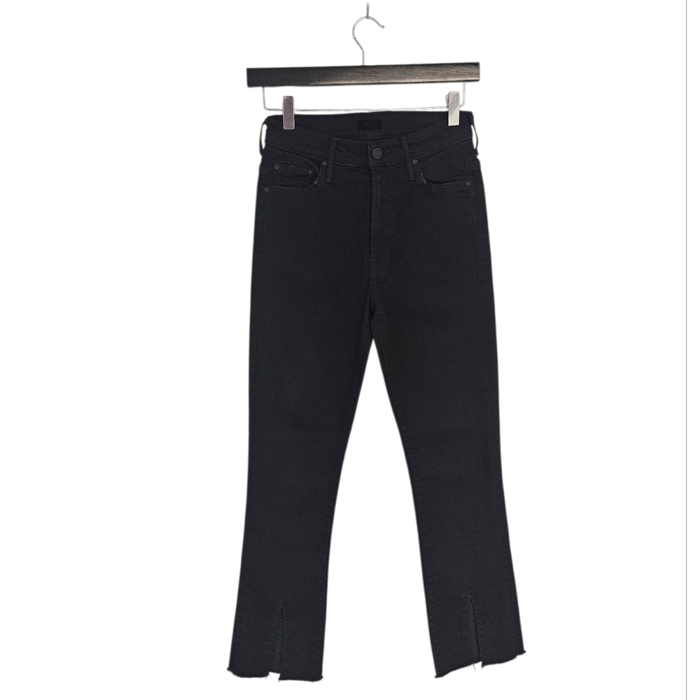 MOTHER The Insider Slit Ankle Fray Not Gulity Striaght Leg Black Jeans 26‎